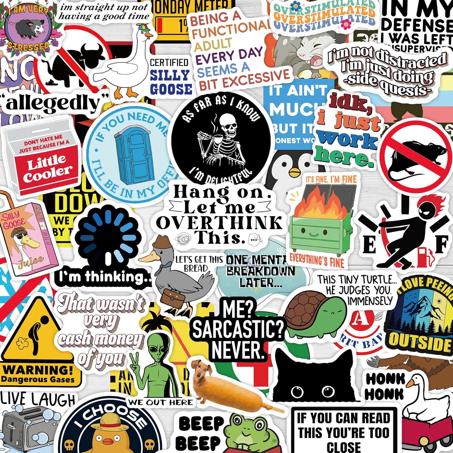Puraesla 200 piece funny stickers for adults pack front view