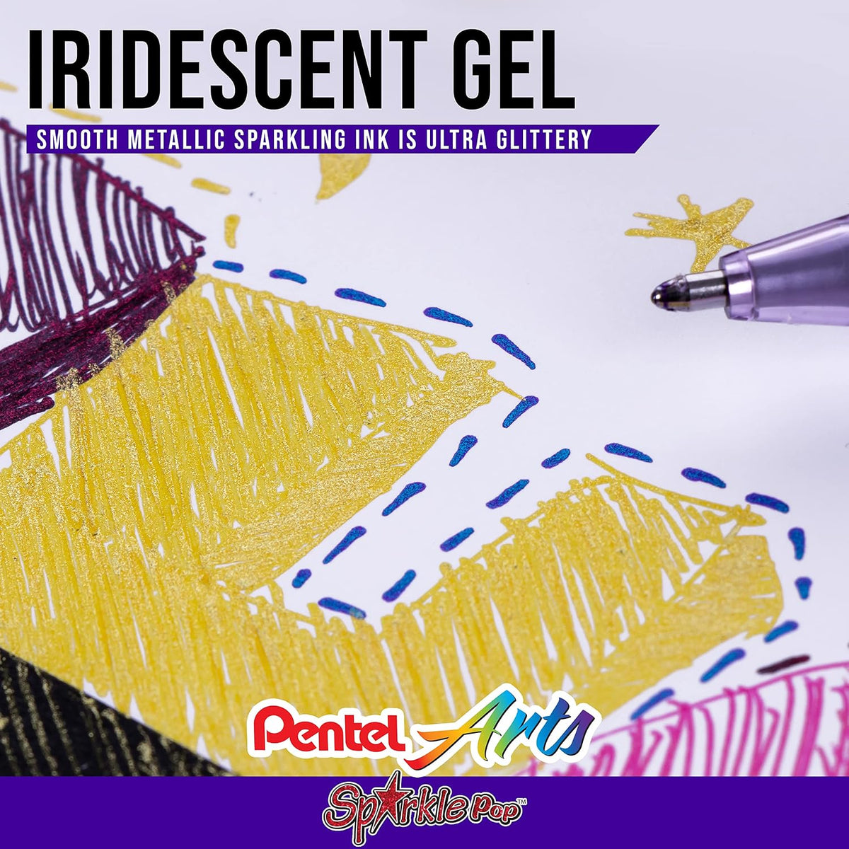 Pentel Sparkle Pop gel pen writing sample on paper