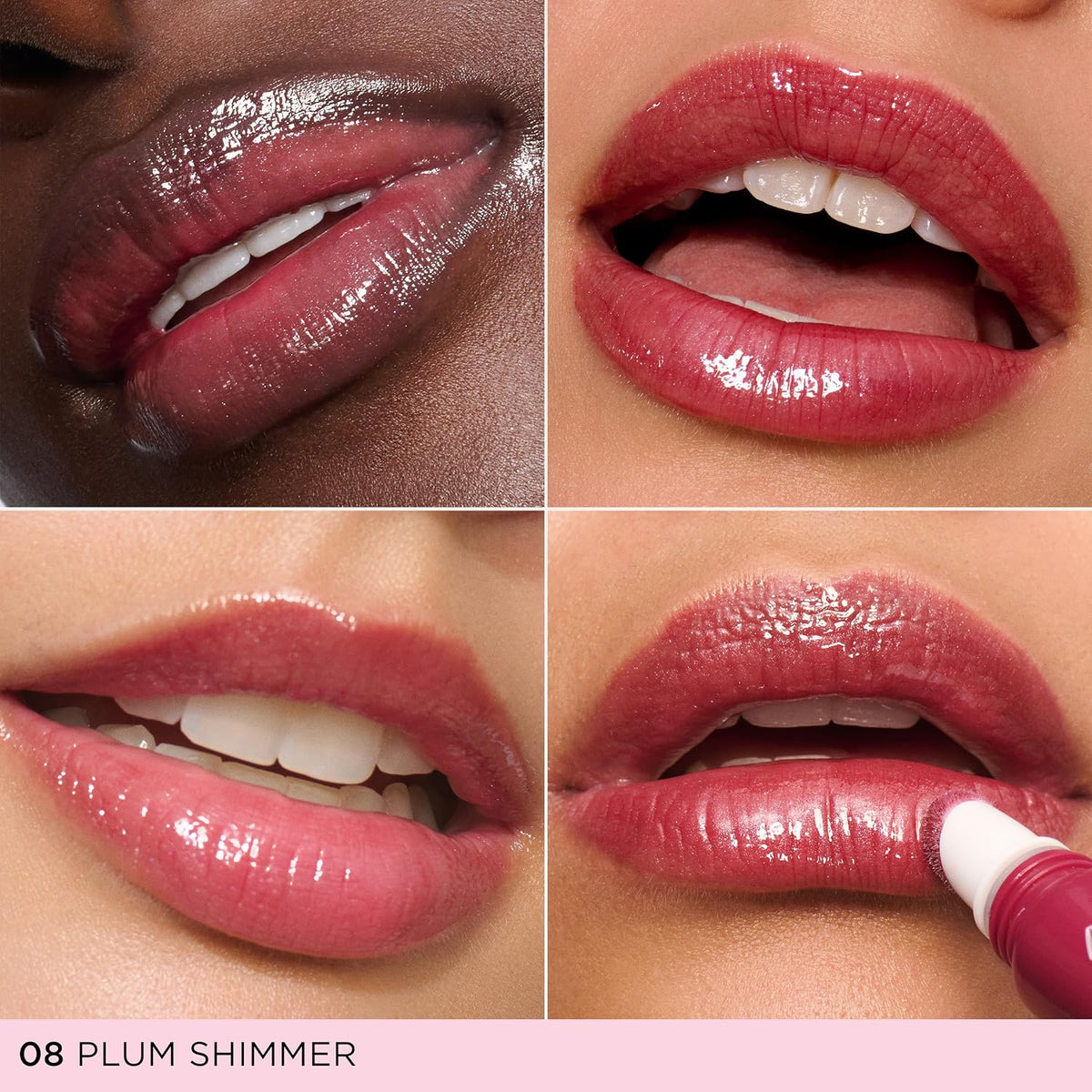 Clarins peptide plumping lip gloss tube angle shot.