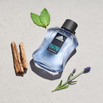 Adidas Ice Dive men fragrance bottle close up of label