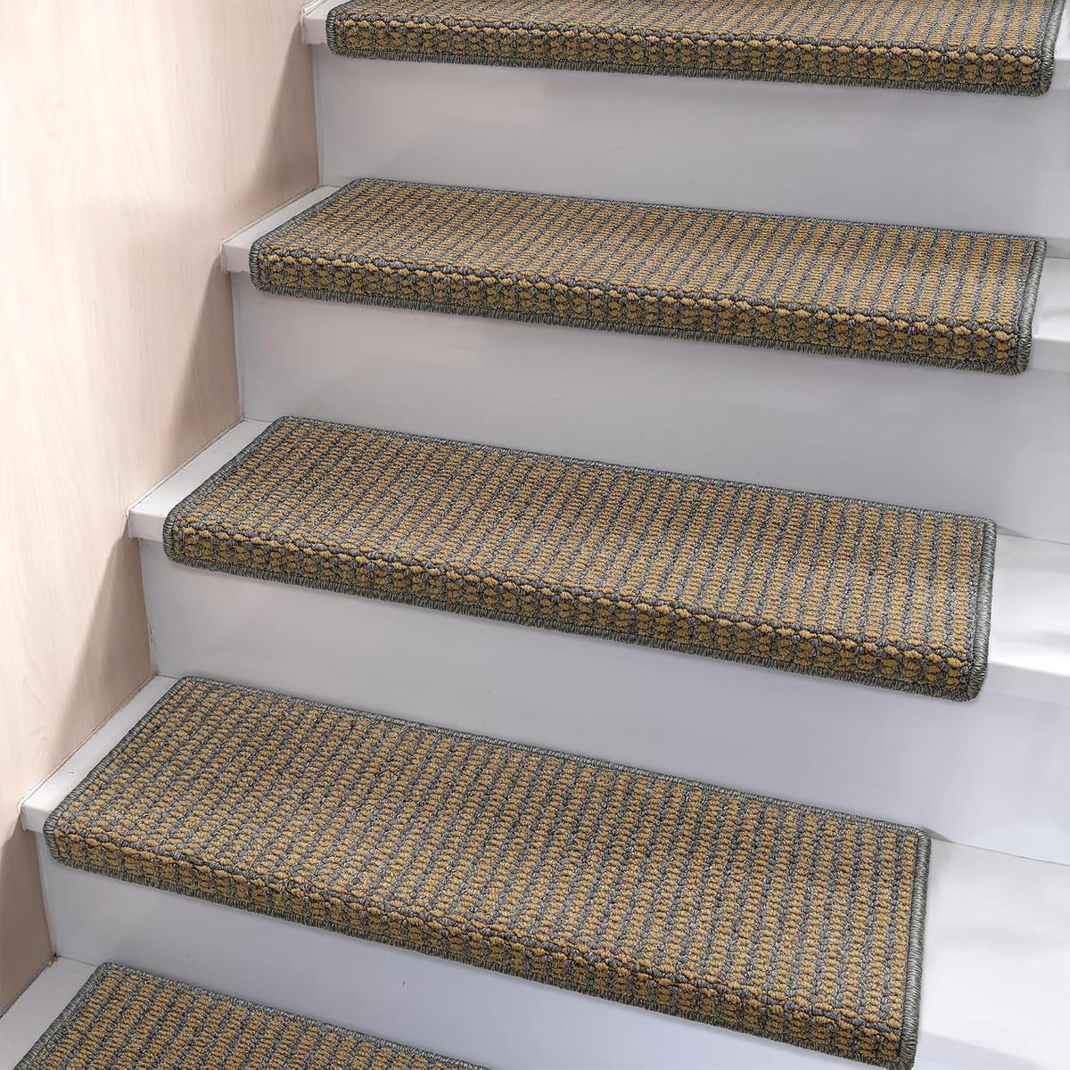 Brakki Bullnose Carpet Stair Treads, Stair Treads for Wooden Steps, 2pcs | Non Slip and Washable, Stair Rug for Indoor Runner and Pets, Soft Edging Staircase Protectors, L29.5" x W9.5", Brown - Image 9
