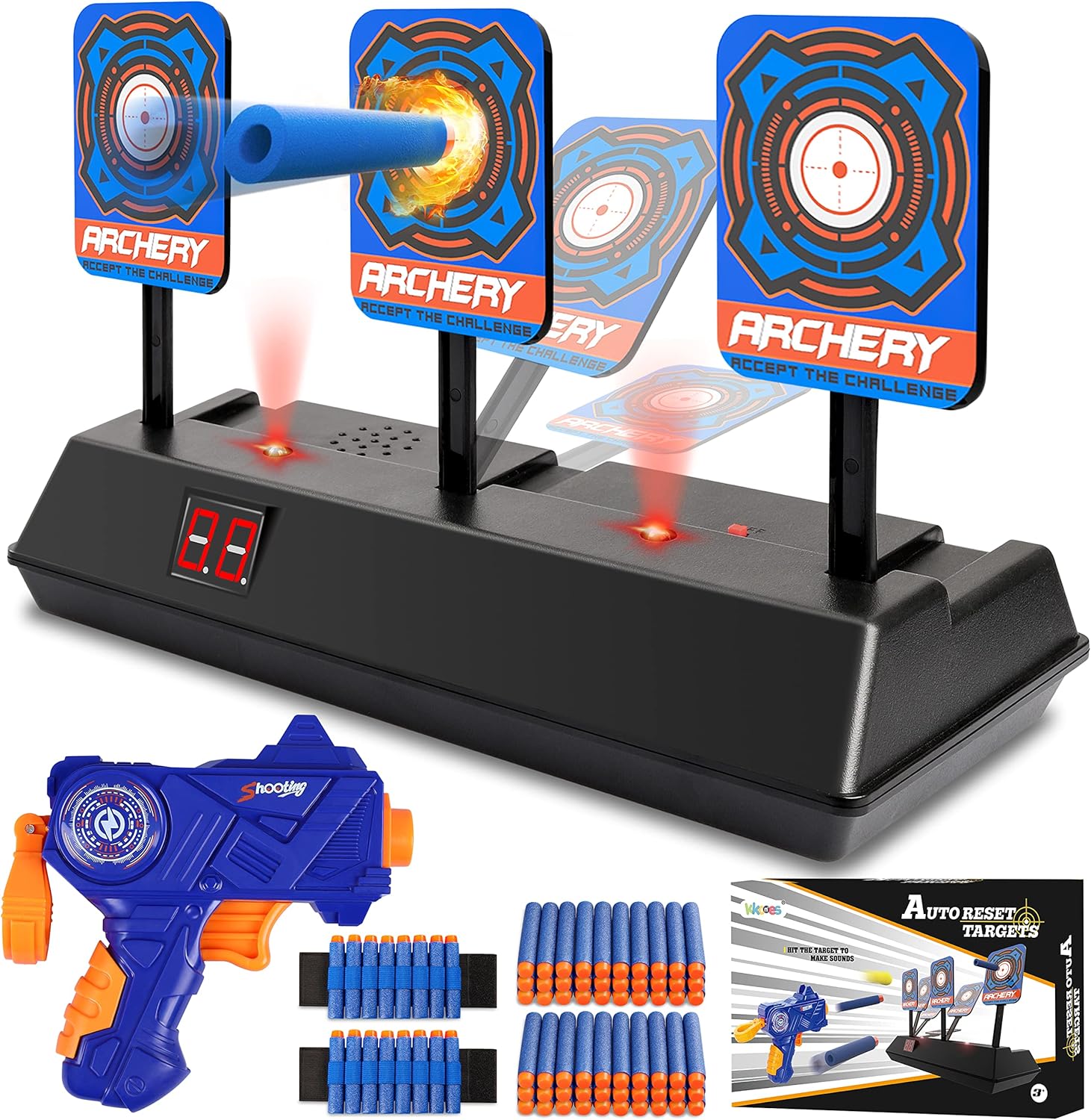 KKONES Electric Scoring Auto Reset Shooting Target front view