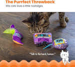 Catstages So Meowsome 90s cat toys 3-pack set display