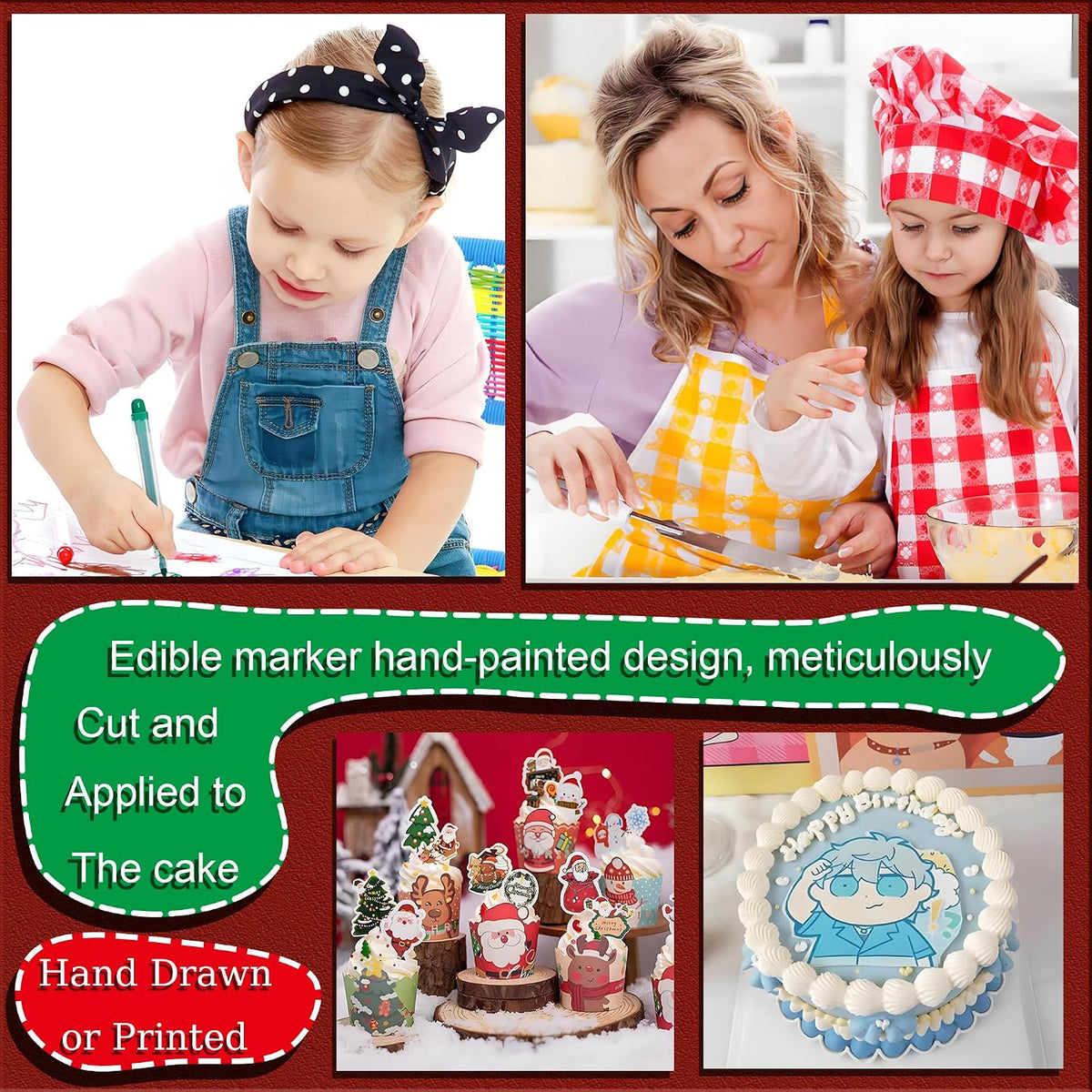 Decorated cake showcasing custom edible sheet transfer application