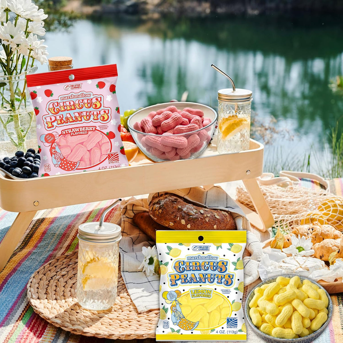Circus Peanut Candies Banana Lemon & Strawberry Flavored, Chewy Candy, 4 oz Bags, 3-Count Variety Pack for Party Favors, Snacking, Gift Baskets, Stocking Stuffers & Goodie Bag Fillers - Image 9