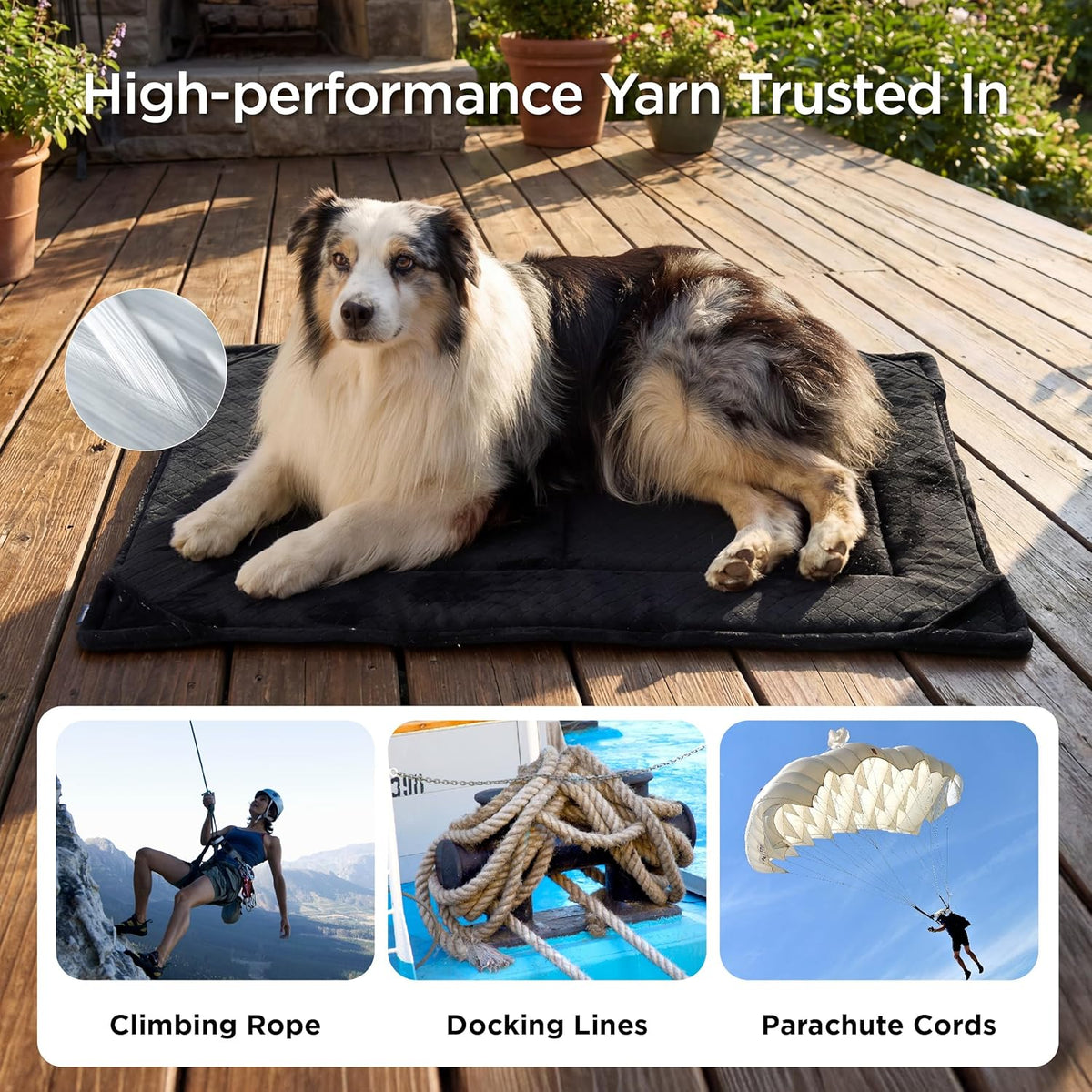 Side profile of Bedsure chew resistant dog mat 35 by 22 inches