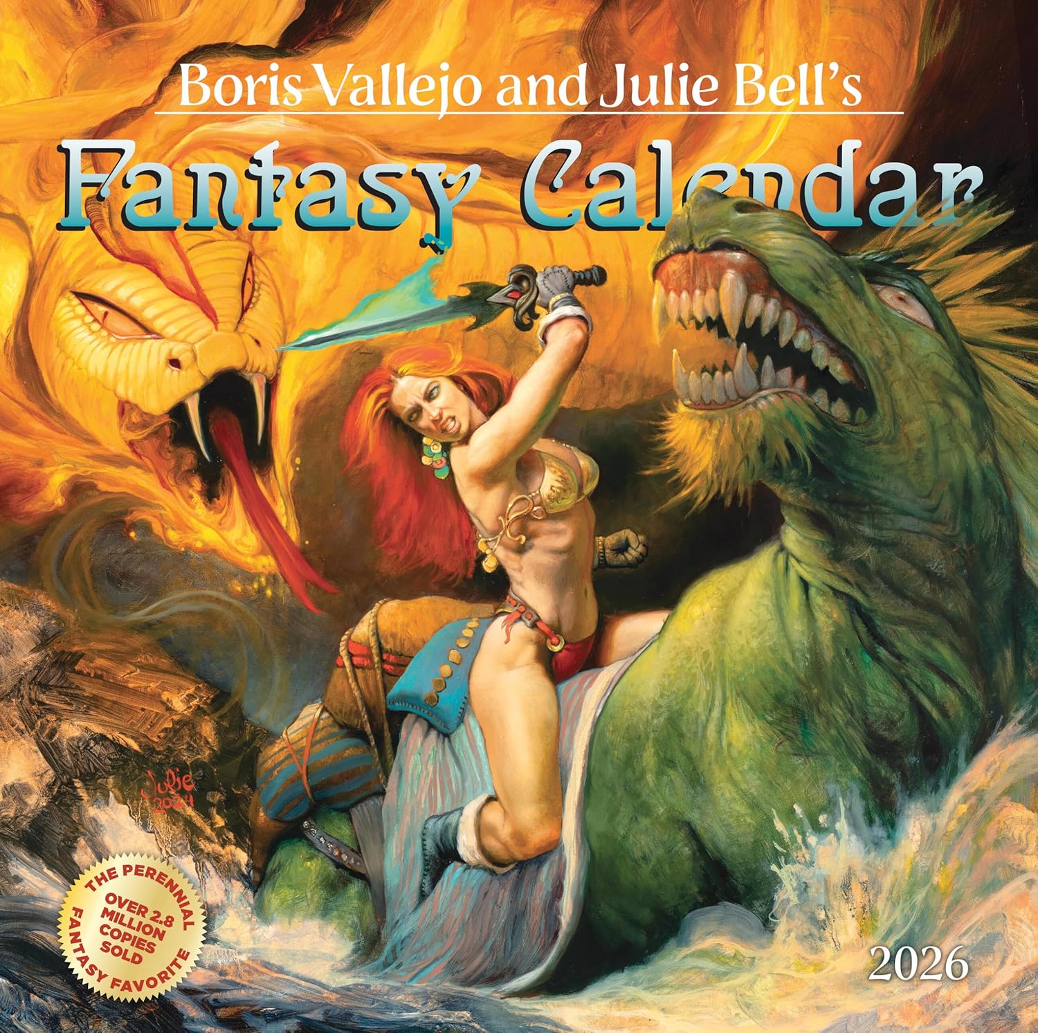 Boris Vallejo and Julie Bell's Fantasy Wall Calendar 2026: A Year of Classic Images for 2026 - Image 1