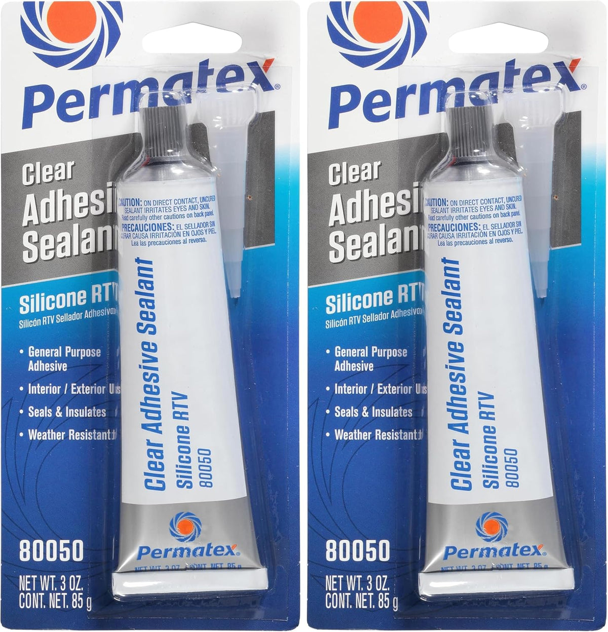 Permatex waterproof silicone sealant packaging layout for retail display