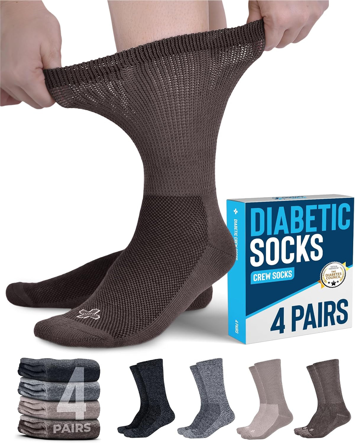 Doctor's Select(R) Diabetic Socks for Men and Women - Non-Binding Neuropathy Socks for Diabetics Men | Non Grip & Grip Socks - Image 12