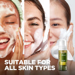 Real Fresh Foam Cleanser bottle showing real green tea leaves