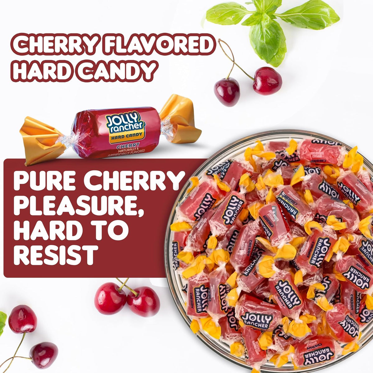 Close up of individually wrapped cherry red hard candies