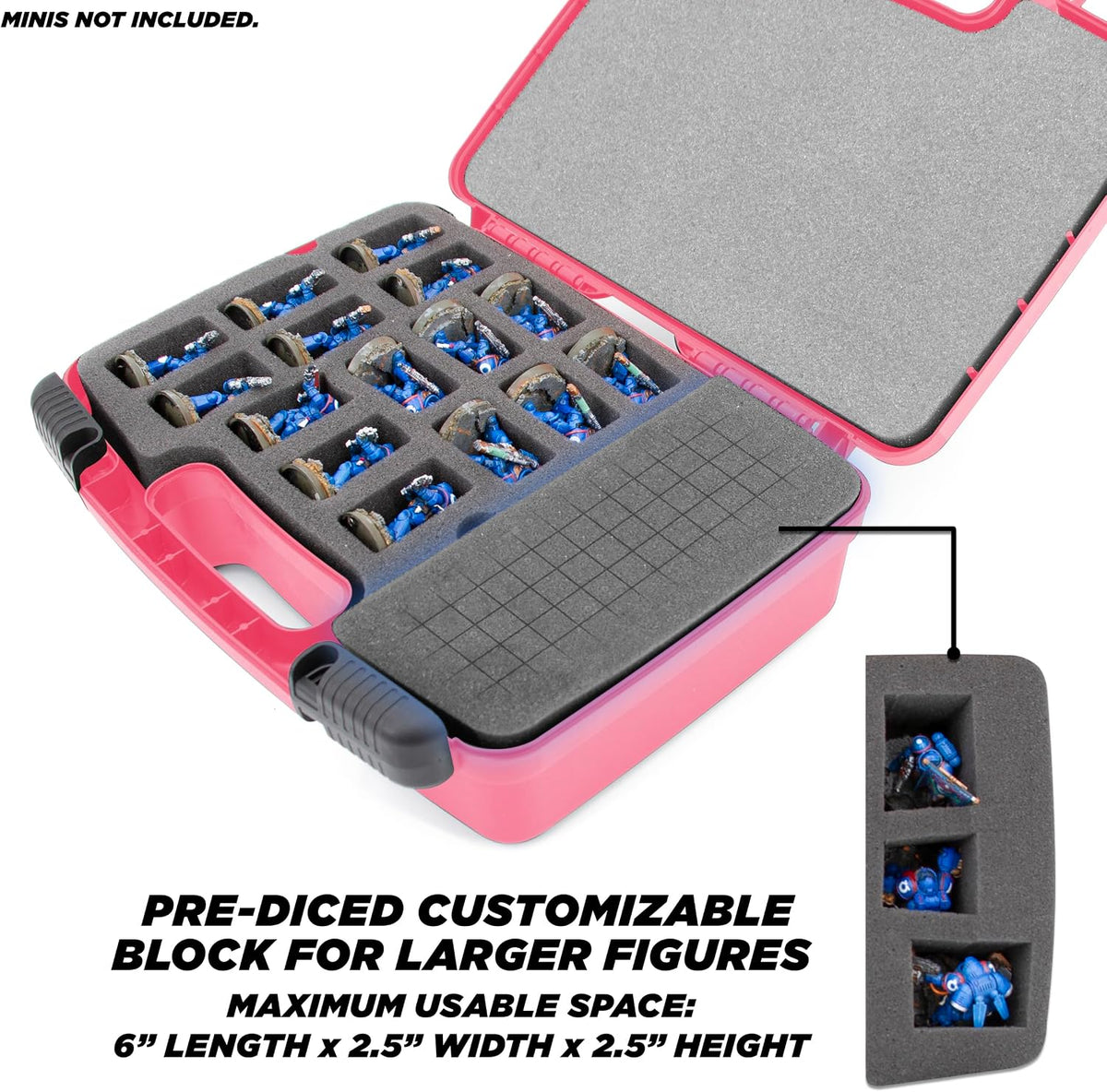 CASEMATIX figure storage travel case showing egg crate foam lid lining
