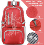 ZOMAKE red daypack side bottle holder pocket detail