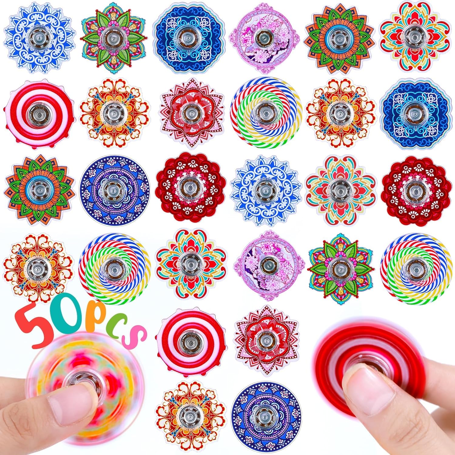 Fasray retro fidget spinner bulk pack front view showing colorful sensory toys.