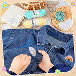 Rinsing finished embroidery in lukewarm water to dissolve stabilizer