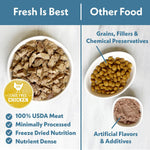 Fresh Is Best grain free freeze dried cat food chunks close up view