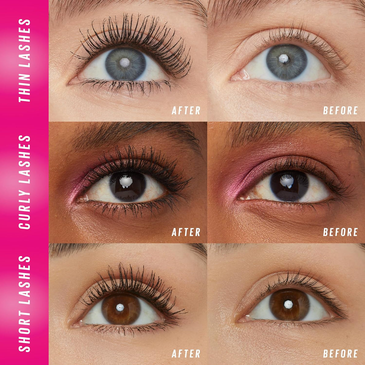 Close up of the Firework mascara brush and bristle design