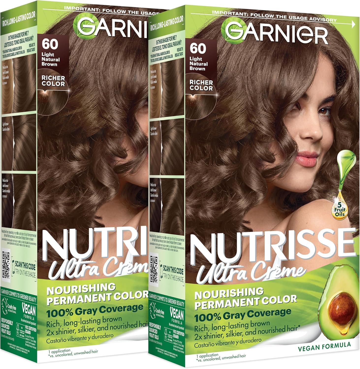 Garnier Nutrisse Ultra Creme hair color front view packaging