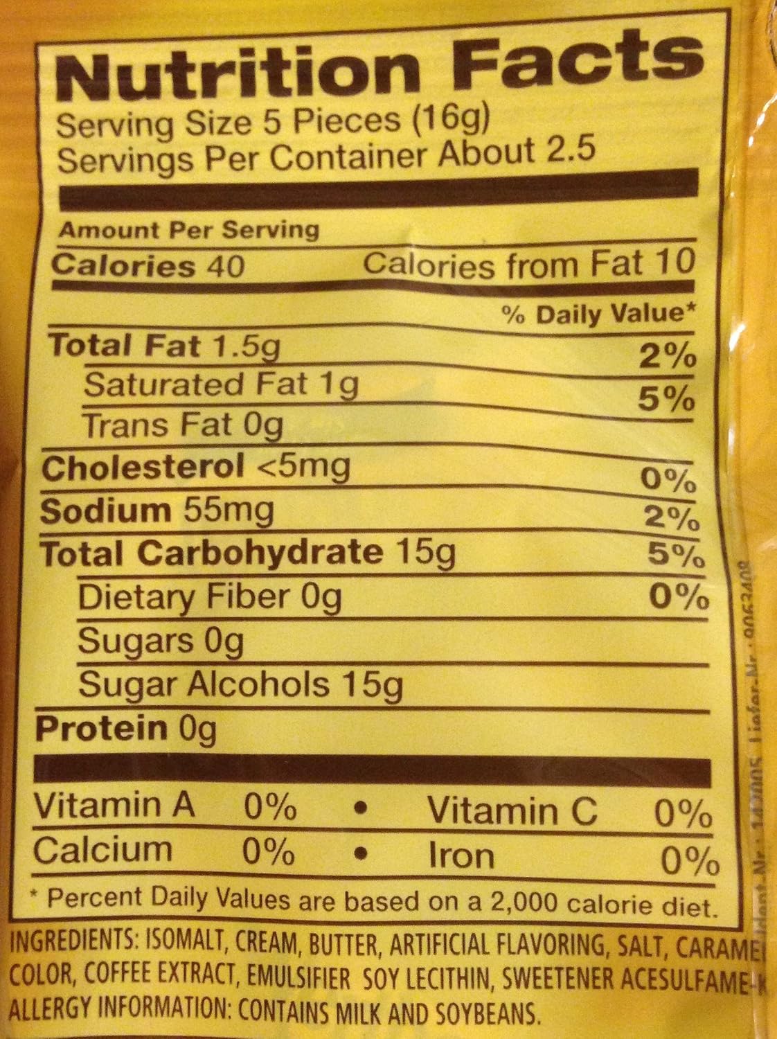 Werther's Original sugar free classic and coffee candy packaging