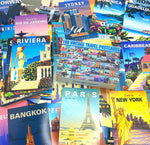 Collage of colorful country and city prints