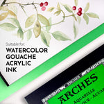 Arches 9x12 watercolor pad side glued binding detail