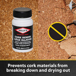Back label of Fiebing's Kelly's Cork Renew Sealer showing instructions and ingredients