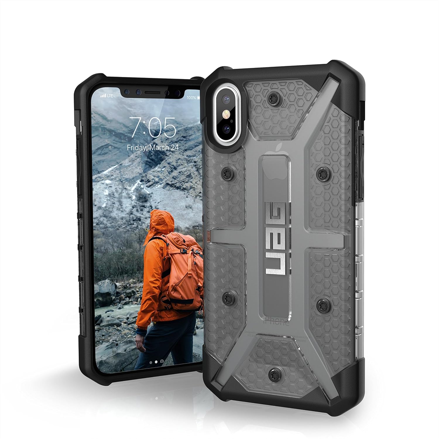 URBAN ARMOR GEAR UAG iPhone Xs/X [5.8-inch Screen] Case Plasma [Ash] Rugged Shockproof Military Drop Tested Protective Cover - Image 1