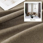 Dualife blackout curtains close up showing the detailed triple weave linen texture