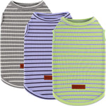 3Pack Dog Shirt Cotton Striped T-Shirts Stretchy Comfortable Pet Vest for Puppy and Cat Super Soft Dog Shirts Vest Sleeveless Breathable Basic Clothes for Small Medium Large Boy Girl Dogs - Image 12