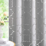 Grey Blackout Window Curtains 108 Inch Long for Bedroom Living Room Grommet | Room Darkening Foil Gold Black out, Modern Metallic Print Thermal Insulated Drapes Privacy Protection Curtains, 2 Panels - Image 10