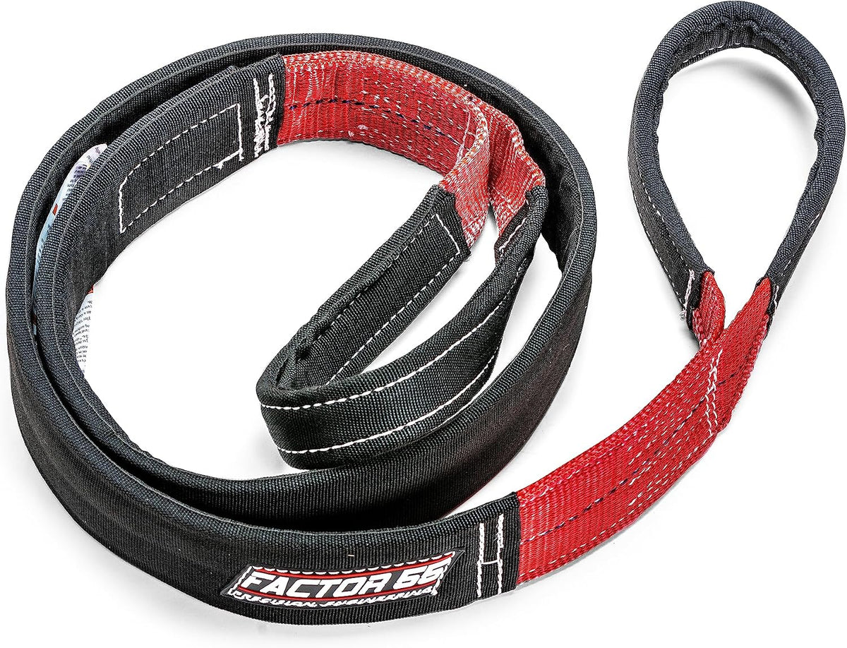 Factor 55 00077 recovery strap close up of reinforced Cordura eyes