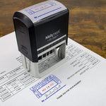 MaxMark date stamp blue and red ink components
