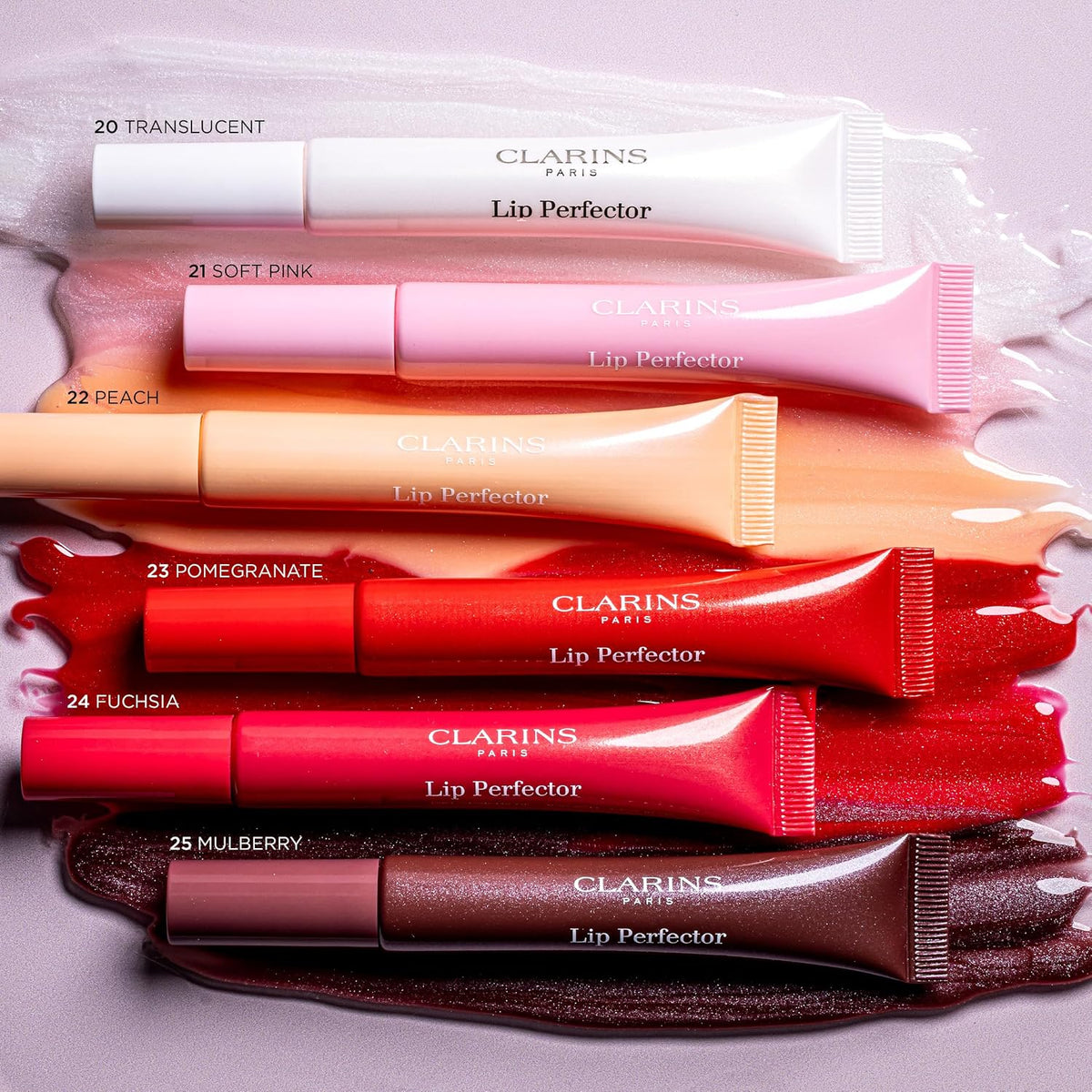 Clarins Lip Perfector side profile showing 0.35 ounce size
