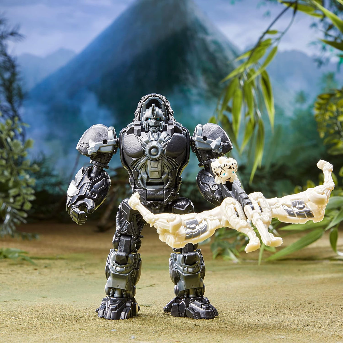 Optimus Primal action figure with attached weapon partner