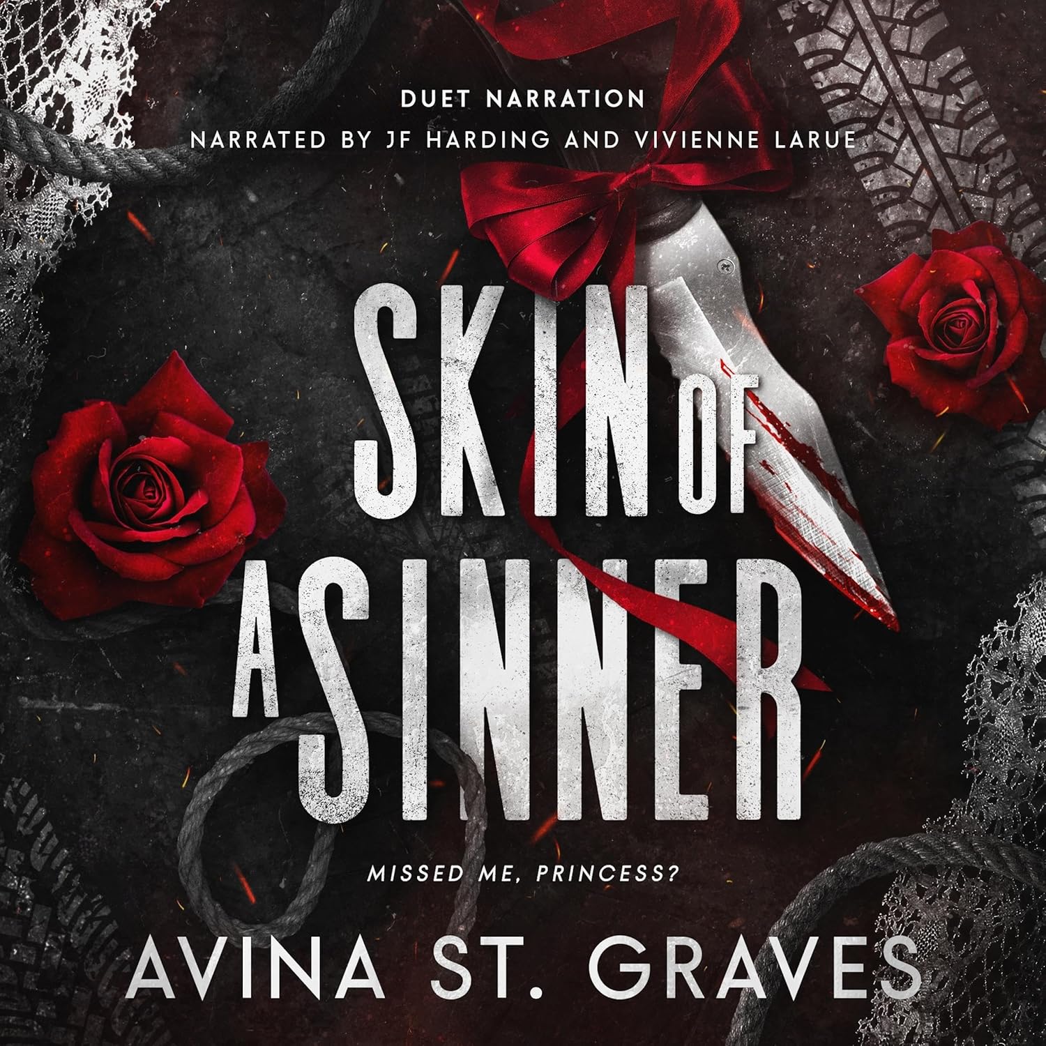 Avina St. Graves Skin of a Sinner paperback book front view authentic dark romance novel.