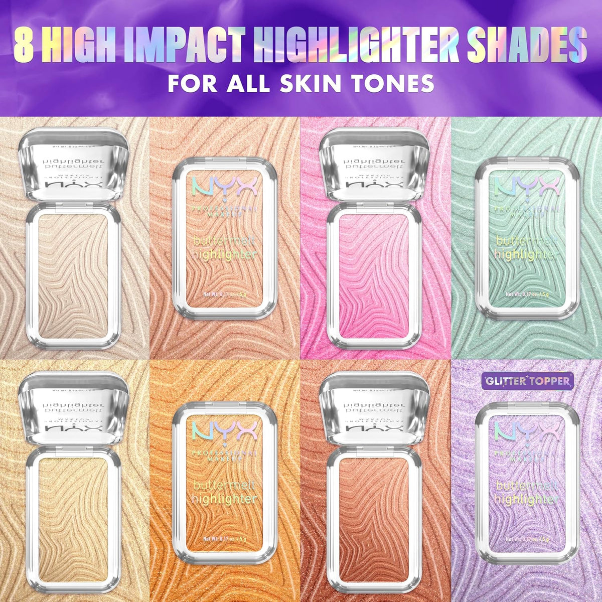 NYX PROFESSIONAL MAKEUP Buttermelt Highlighter, Powder Highlighter Makeup, With Up to 12H Wear and High Impact Glow - 30 Butta Bling (Light Copper) - Image 8