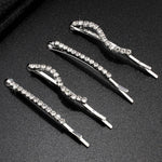 16 Pieces Fancy Rhinestone Bobby Pins, YISSION Silver Metal Hair Clips 2 Shaped Barrettes, Sparkly Crystal Hair Accessories for Women Girls Wedding Prom Party - Image 9