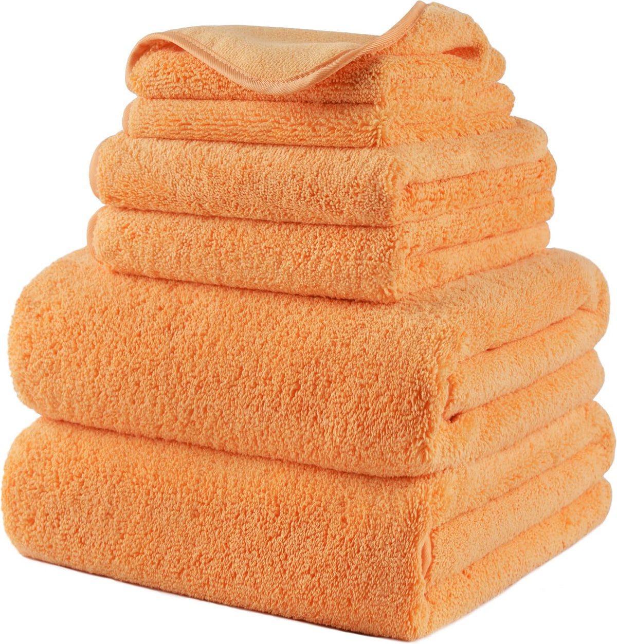 POLYTE 410 GSM Poly Blend Microfiber Quick Dry Bath Towel Set of 6 Pieces | 2-Body Towels, 2-Hand Towels, 2-Wash cloths, Oversize, Lint Free - Image 11