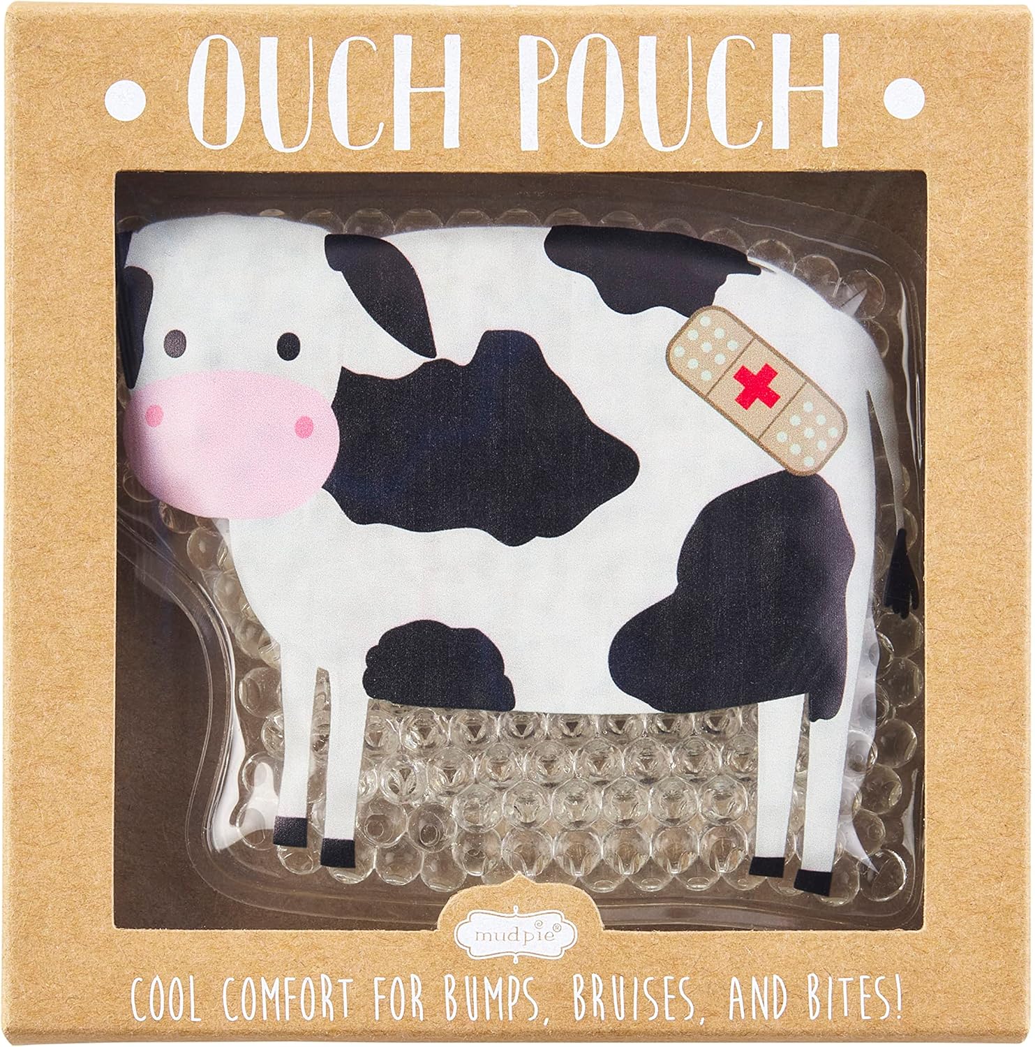 Mud Pie cow shaped Ouch Pouch gel pack front view