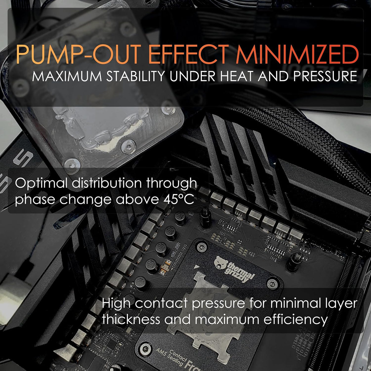 Thermal Grizzly PTM thermal pad applied on processor die