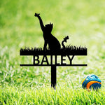 Custom Cat Name Memorial Grave Stake Marker, Personalized Floral Cat Memorial Grave Marker, Customized Flowers Butterfly Cat Memorial Stake Outdoor Metal Grave Plaque Cat Memorial Statue - Image 12