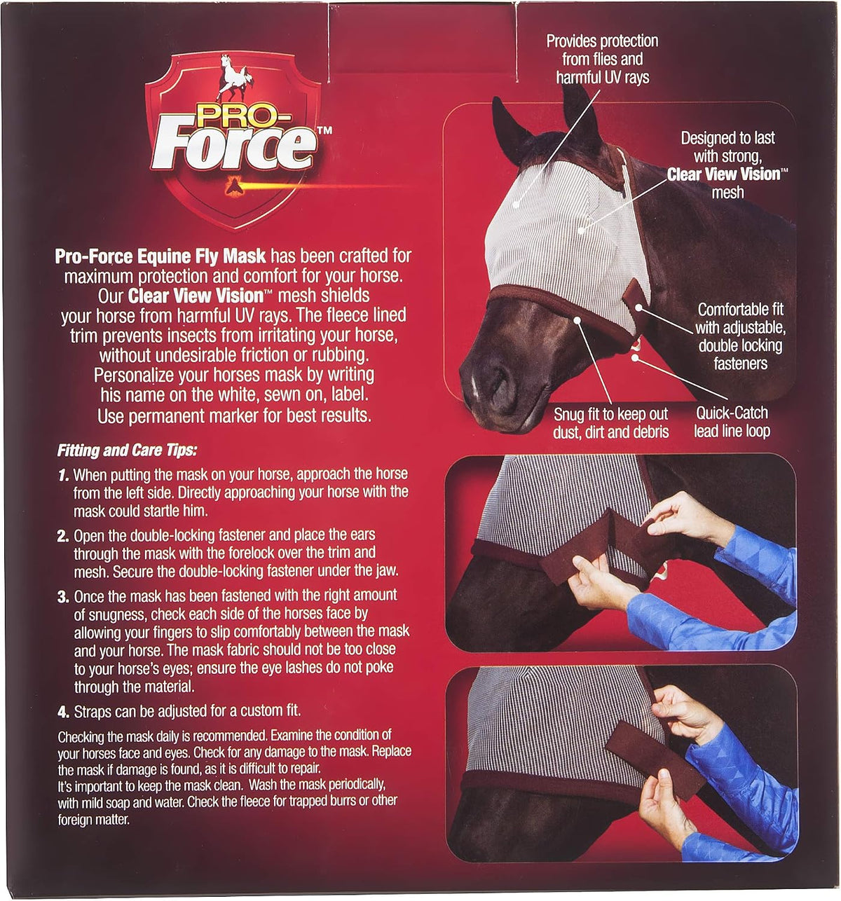 Manna Pro fly mask side profile on horse
