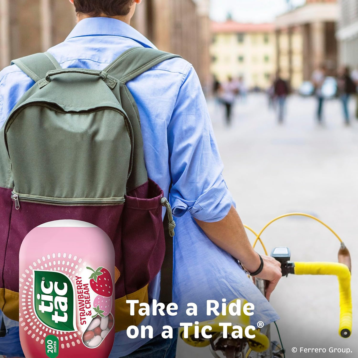 Nutritional information and ingredient label on the back of the authentic USA imported Tic Tac pack.