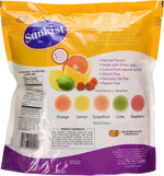 Back of Jelly Belly Sunkist Fruit Gems bag detailing nutrition and allergen-free ingredients.