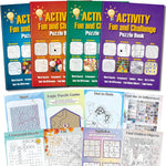 Elfew 4 Pack Activity Book For Adults front view showing four colorful covers