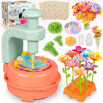 Kids enjoying interactive arts and crafts flower market play