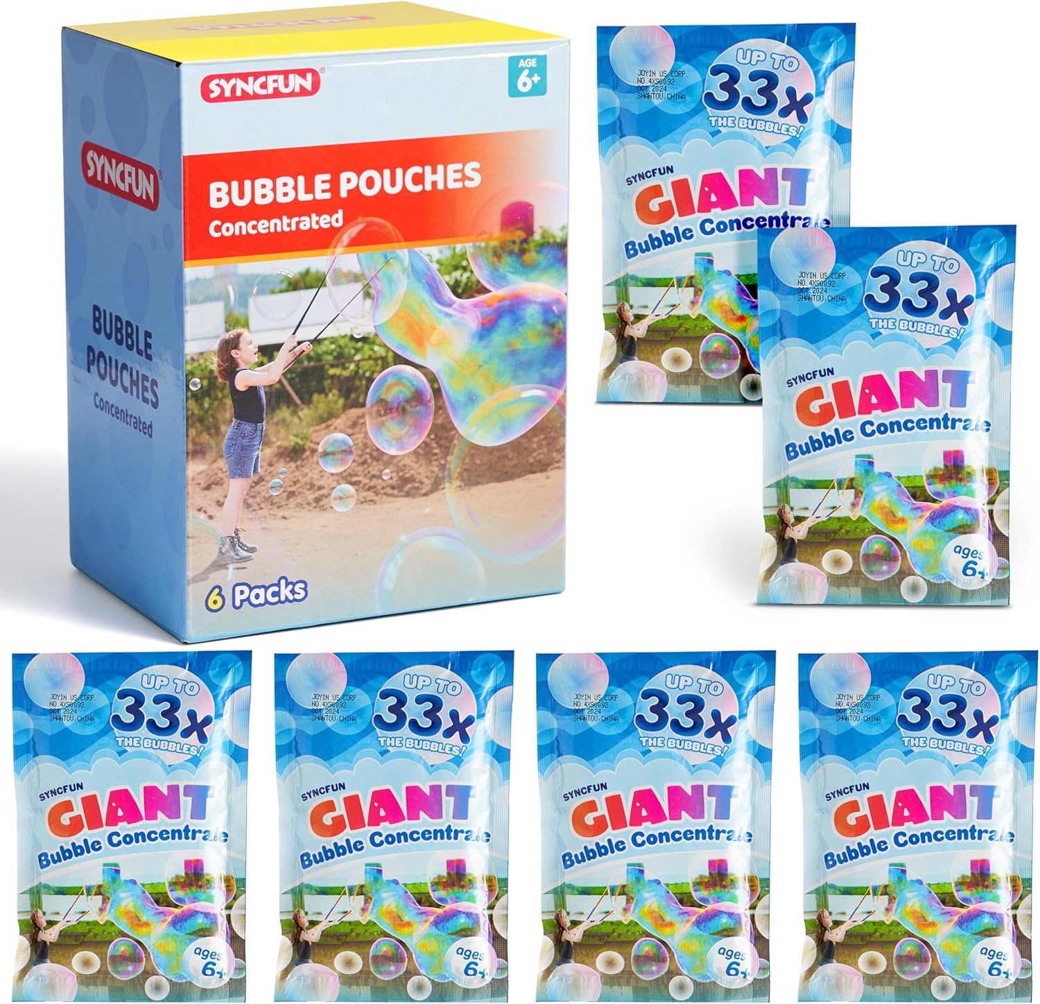 SYNCFUN Giant Bubble Concentrated Solution six pack box packaging front view