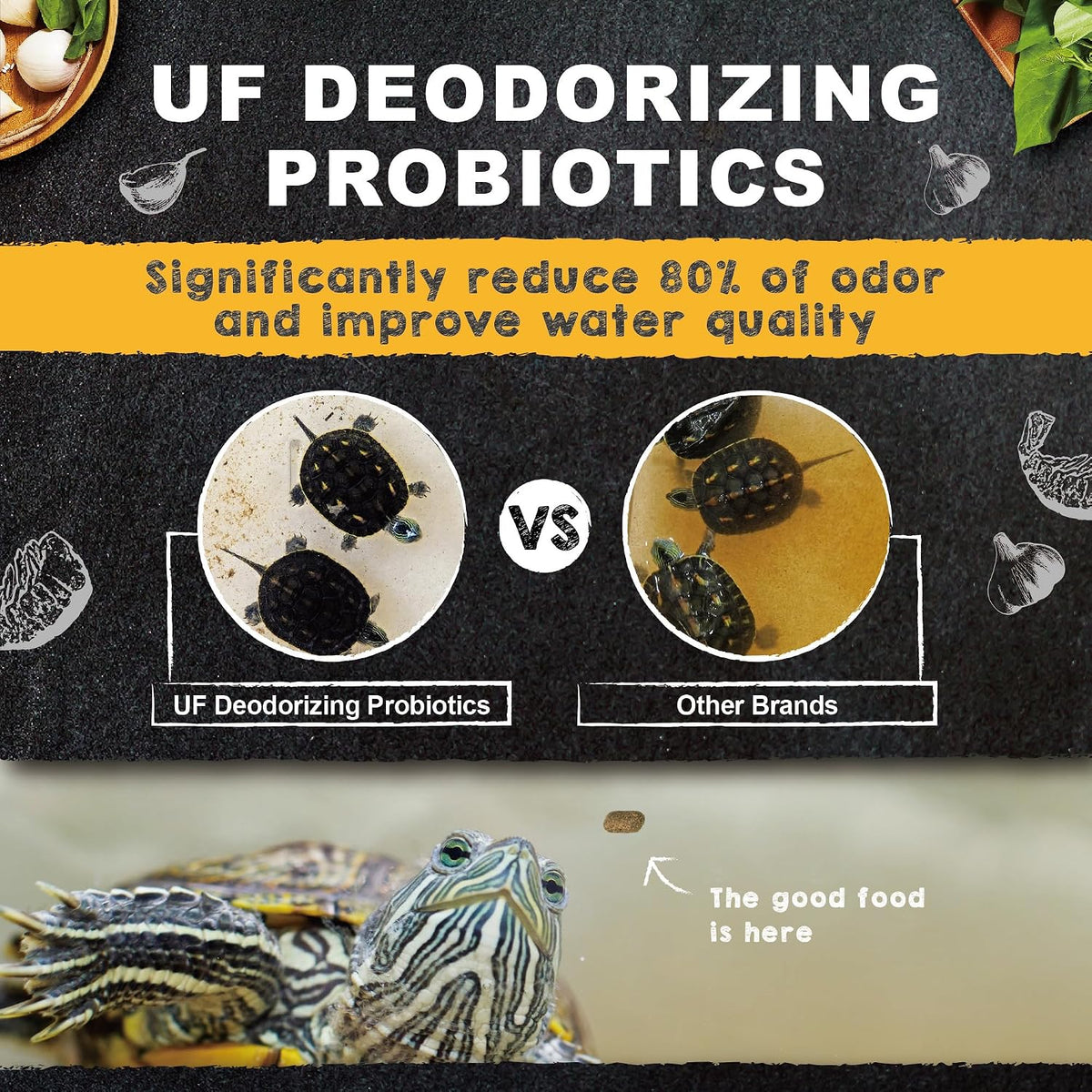 Ultra Fresh 1.6 Ounce turtle diet packaging details and feeding guide