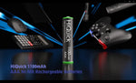 Authentic USA imported HiQuick rechargeable batteries pack arranged neatly on a flat surface.