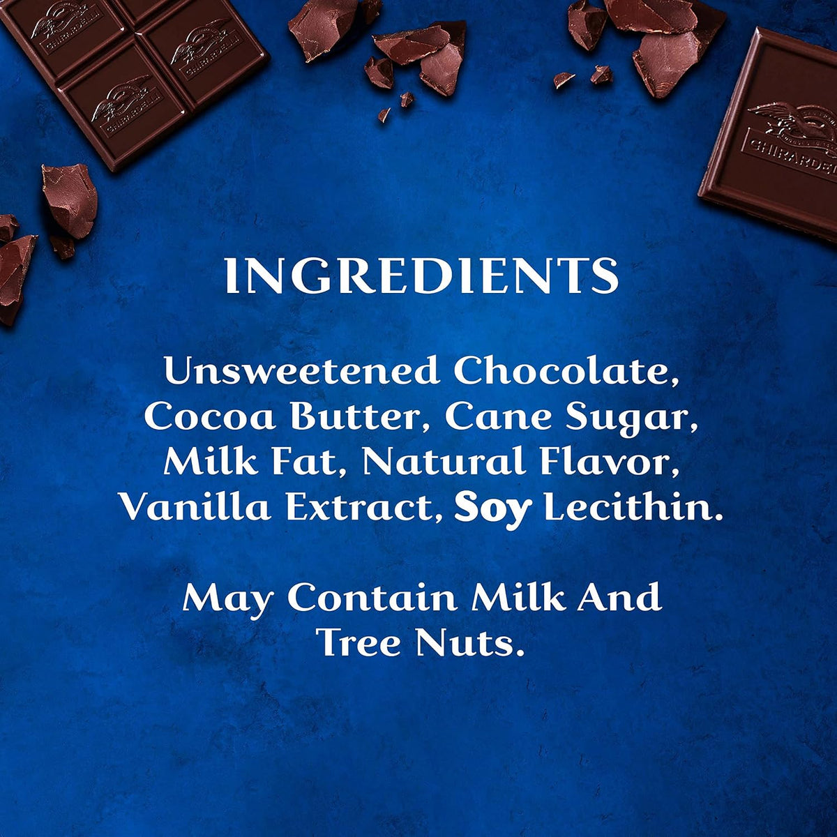 Ghirardelli eighty six percent cacao dark chocolate bar showing pre scored portion squares